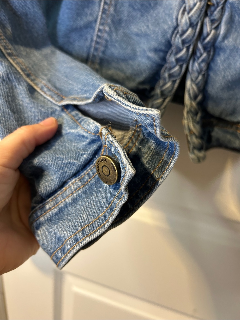 Habitual Light Blue Braided Trim Denim Jacket - Picture 4 of 4